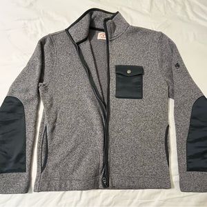 Brooks Brothers Full-Zip Polar Fleece Jacket, Heather Gray, Men’s Size Medium